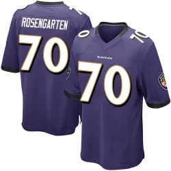 Men's Roger Rosengarten Baltimore Ravens No.70 Game Team Color Jersey - Purple
