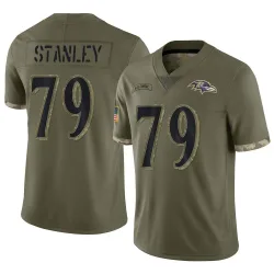 Men's Ronnie Stanley Baltimore Ravens No.79 Limited 2022 Salute To Service Jersey - Olive