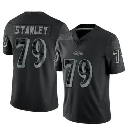 Men's Ronnie Stanley Baltimore Ravens No.79 Limited Reflective Jersey - Black