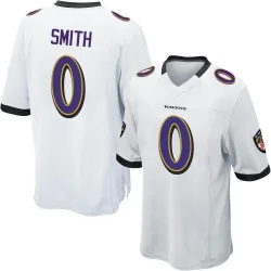 Men's Roquan Smith Baltimore Ravens No.0 Game Jersey - White