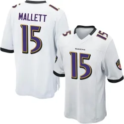 Men's Ryan Mallett Baltimore Ravens No.15 Game Jersey - White