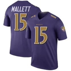 Men's Ryan Mallett Baltimore Ravens No.15 Legend Color Rush Jersey - Purple