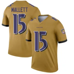 Men's Ryan Mallett Baltimore Ravens No.15 Legend Inverted Jersey - Gold