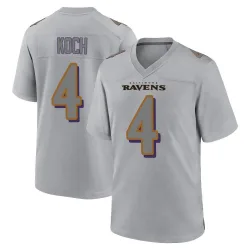 Men's Sam Koch Baltimore Ravens No.4 Game Atmosphere Fashion Jersey - Gray