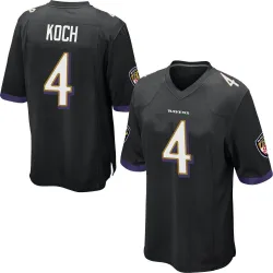 Men's Sam Koch Baltimore Ravens No.4 Game Jersey - Black