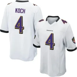 Men's Sam Koch Baltimore Ravens No.4 Game Jersey - White