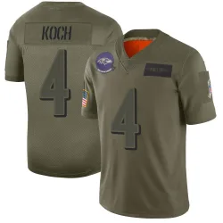 Men's Sam Koch Baltimore Ravens No.4 Limited 2019 Salute to Service Jersey - Camo
