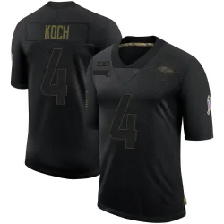 Men's Sam Koch Baltimore Ravens No.4 Limited 2020 Salute To Service Jersey - Black