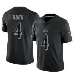 Men's Sam Koch Baltimore Ravens No.4 Limited Reflective Jersey - Black