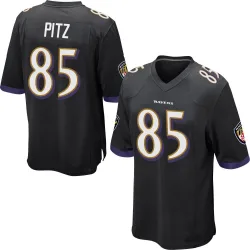 Men's Sam Pitz Baltimore Ravens No.85 Game Jersey - Black