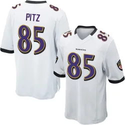 Men's Sam Pitz Baltimore Ravens No.85 Game Jersey - White