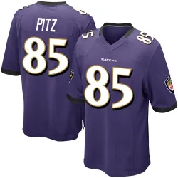 Men's Sam Pitz Baltimore Ravens No.85 Game Team Color Jersey - Purple