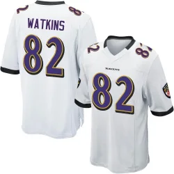 Men's Sammy Watkins Baltimore Ravens No.82 Game Jersey - White
