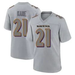 Men's Sanoussi Kane Baltimore Ravens No.21 Game Atmosphere Fashion Jersey - Gray