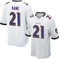 Men's Sanoussi Kane Baltimore Ravens No.21 Game Jersey - White