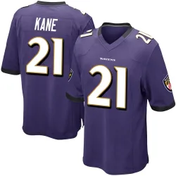 Men's Sanoussi Kane Baltimore Ravens No.21 Game Team Color Jersey - Purple