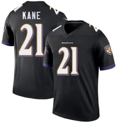 Men's Sanoussi Kane Baltimore Ravens No.21 Legend Jersey - Black