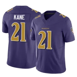 Men's Sanoussi Kane Baltimore Ravens No.21 Limited Vapor F.U.S.E. Jersey - Purple