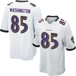 Men's Scotty Washington Baltimore Ravens No.85 Game Jersey - White