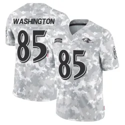 Men's Scotty Washington Baltimore Ravens No.85 Limited 2024 Salute to Service Jersey - Arctic Camo