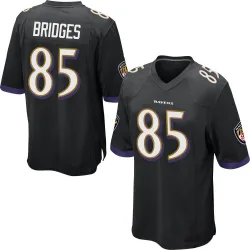 Men's Shemar Bridges Baltimore Ravens No.85 Game Jersey - Black