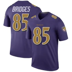 Men's Shemar Bridges Baltimore Ravens No.85 Legend Color Rush Jersey - Purple
