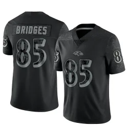 Men's Shemar Bridges Baltimore Ravens No.85 Limited Reflective Jersey - Black