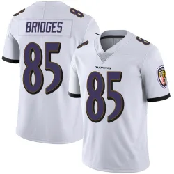 Men's Shemar Bridges Baltimore Ravens No.85 Limited Vapor Untouchable Jersey - White