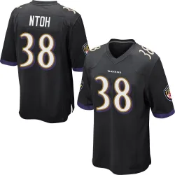 Men's Sone Ntoh Baltimore Ravens No.38 Game Jersey - Black