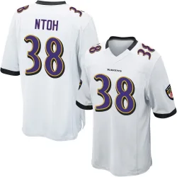 Men's Sone Ntoh Baltimore Ravens No.38 Game Jersey - White