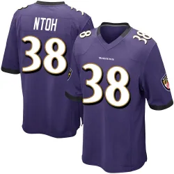 Men's Sone Ntoh Baltimore Ravens No.38 Game Team Color Jersey - Purple