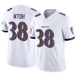 Men's Sone Ntoh Baltimore Ravens No.38 Limited Vapor F.U.S.E. Jersey - White