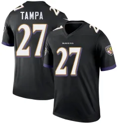Men's T.J. Tampa Baltimore Ravens No.27 Legend Jersey - Black