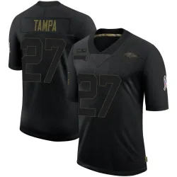 Men's T.J. Tampa Baltimore Ravens No.27 Limited 2020 Salute To Service Jersey - Black