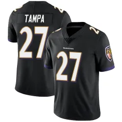 Men's T.J. Tampa Baltimore Ravens No.27 Limited Alternate Vapor Untouchable Jersey - Black