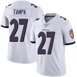 Men's T.J. Tampa Baltimore Ravens No.27 Limited Vapor Untouchable Jersey - White