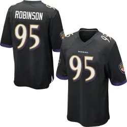 Men's Tavius Robinson Baltimore Ravens No.95 Game Jersey - Black