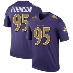 Men's Tavius Robinson Baltimore Ravens No.95 Legend Color Rush Jersey - Purple