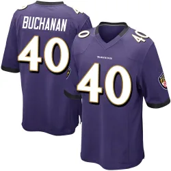 Men's Teddye Buchanan Baltimore Ravens No.40 Game Team Color Jersey - Purple