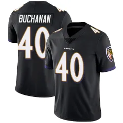 Men's Teddye Buchanan Baltimore Ravens No.40 Limited Alternate Vapor Untouchable Jersey - Black