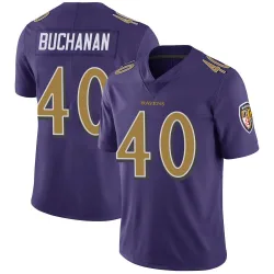 Men's Teddye Buchanan Baltimore Ravens No.40 Limited Color Rush Vapor Untouchable Jersey - Purple