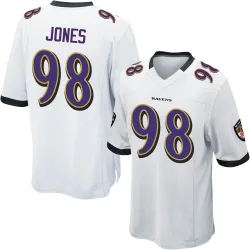 Men's Travis Jones Baltimore Ravens No.98 Game Jersey - White