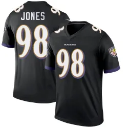 Men's Travis Jones Baltimore Ravens No.98 Legend Jersey - Black