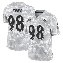 Men's Travis Jones Baltimore Ravens No.98 Limited 2024 Salute to Service Jersey - Arctic Camo
