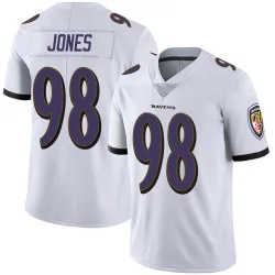 Men's Travis Jones Baltimore Ravens No.98 Limited Vapor Untouchable Jersey - White