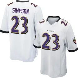 Men's Trenton Simpson Baltimore Ravens No.23 Game Jersey - White