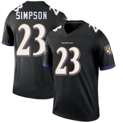 Men's Trenton Simpson Baltimore Ravens No.23 Legend Jersey - Black