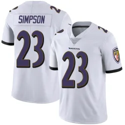 Men's Trenton Simpson Baltimore Ravens No.23 Limited Vapor Untouchable Jersey - White