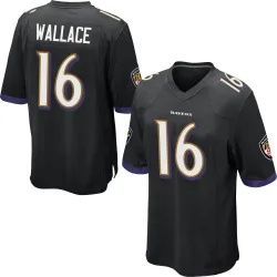 Men's Tylan Wallace Baltimore Ravens No.16 Game Jersey - Black