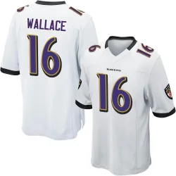 Men's Tylan Wallace Baltimore Ravens No.16 Game Jersey - White